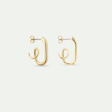 Gold Post Hoop Earrings