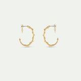 Gold Snake Post Hoop Earrings