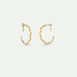 Gold Snake Post Hoop Earrings
