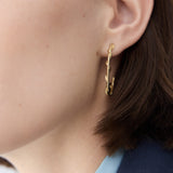 Gold Snake Post Hoop Earrings