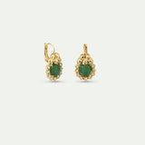 Green Aventurine, Skulls and Crystal Sleeper Earrings