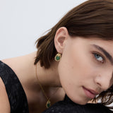 Green Aventurine, Skulls and Crystal Sleeper Earrings
