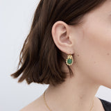 Green Aventurine, Skulls and Crystal Sleeper Earrings