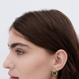 Green Aventurine, Skulls and Crystal Post Earrings