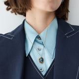 Lapis Lazuli, Turquoise and Gold Snake Pendant Necklace