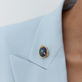 Lapis Lazuli, Turquoise and Gold Snake Brooch