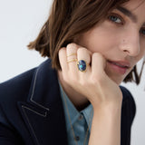 Lapis Lazuli, Turquoise and Gold Snake Ring