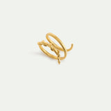 Gold Snake-Shaped Adjustable Spiral Ring