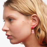N2 Teddy Bear and Heart Balloon Post Earrings