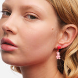 N2 Teddy Bear and Heart Balloon Post Earrings