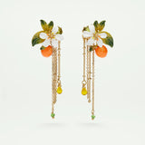 Gardens In Provence Orange Blossom Chain Clip Earrings