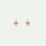 Mini White Cherry Blossom Sleeper Earrings