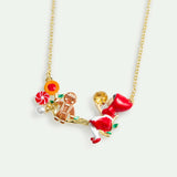 Pendant Necklace with Little Red Riding Hood, Gingerbread Man and Sweets