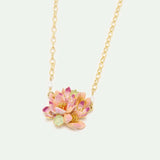 Bouquet of Pink Hellebores and Green Stone Statement Necklace