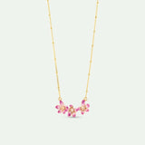 Statement Necklace with Purple Hellebores and Crystals