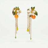 Gardens In Provence Orange Blossom Chain Clip Earrings