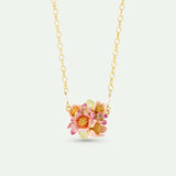 Bouquet of Pink Hellebores and Green Stone Statement Necklace