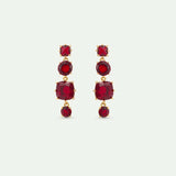Garnet Red Diamantine 4 Stone Post Earrings