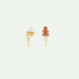 Asymmetrical Clip-On Cupcake and Gingerbread Man Earrings