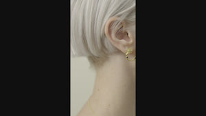 
            
                Load and play video in Gallery viewer, Gold Stars and Midnight Blue Stone Post Hoop Earrings
            
        
