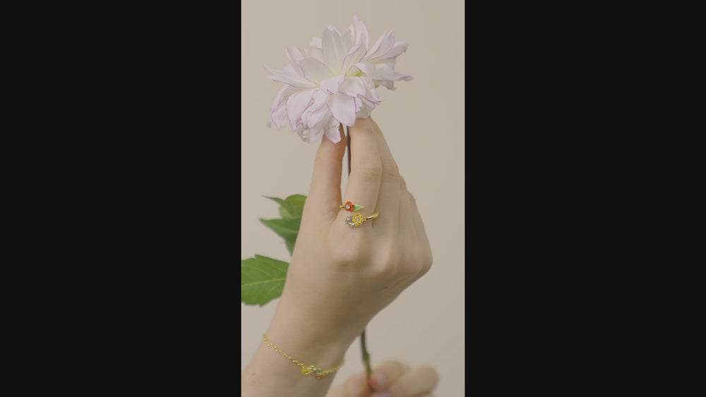 
            
                Load and play video in Gallery viewer, Wildflower and Round Stone Adjustable Ring
            
        