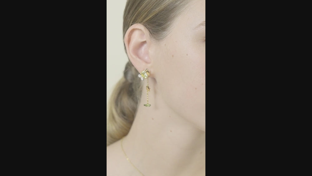 
            
                Load and play video in Gallery viewer, Les Néréides Loves Animals Enameled Butterfly and Cut-Glass Stone Dangling Post Earrings
            
        