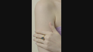 
            
                Load and play video in Gallery viewer, Gold Stars and Square Stone Adjustable Me and You Ring
            
        