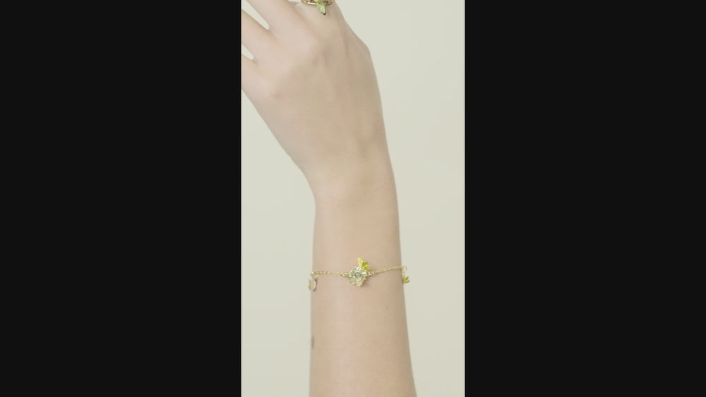 
            
                Load and play video in Gallery viewer, Les Néréides Loves Animals Colorful Butterfly and Cut-Glass Stone Charm Bracelet
            
        