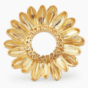 Sunflower and Beaded Band Cocktail Ring