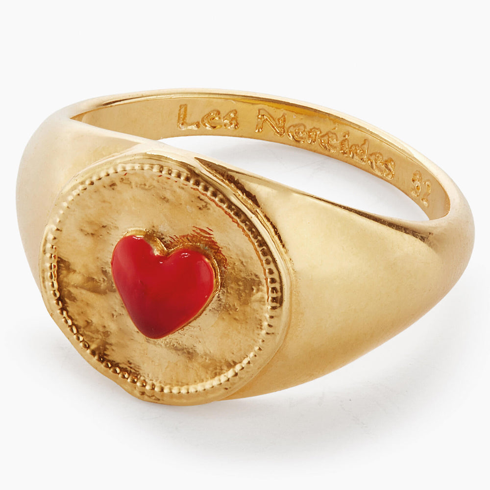 Les Néréides Loves Animals - Red Heart Solitaire Ring