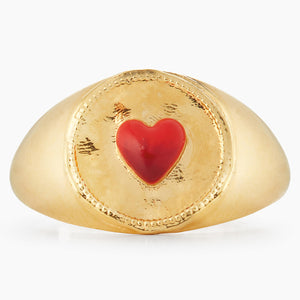 Les Néréides Loves Animals - Red Heart Solitaire Ring