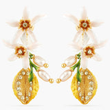 Half Lemon and Lemon Blossom Post Earrings