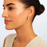 Lemon and White Flower Post Earrings
