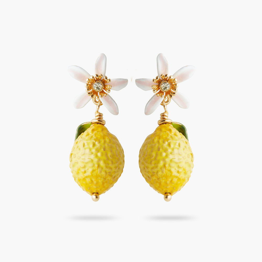 ✨USA EXCLUSIVE✨ Big Lemon and Lemon Blossom Dangling Post Earrings