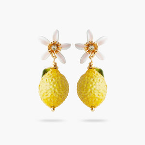 
            
                Load image into Gallery viewer, ✨USA EXCLUSIVE✨ Big Lemon and Lemon Blossom Dangling Post Earrings
            
        