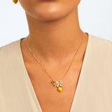 Lemon, Flower Bud and Lemon Blossom Necklace