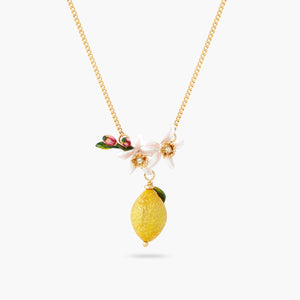 ✨USA EXCLUSIVE✨ Big Lemon and Lemon Blossom Pendant Necklace