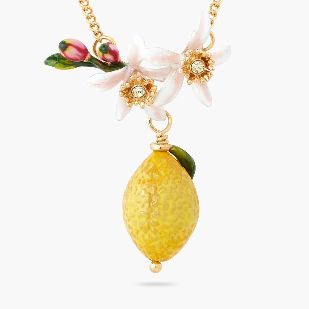 ✨USA EXCLUSIVE✨ Big Lemon and Lemon Blossom Pendant Necklace