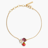 Raspberry and Flower Fine Bracelet