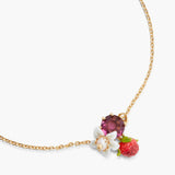 Raspberry and Flower Fine Bracelet