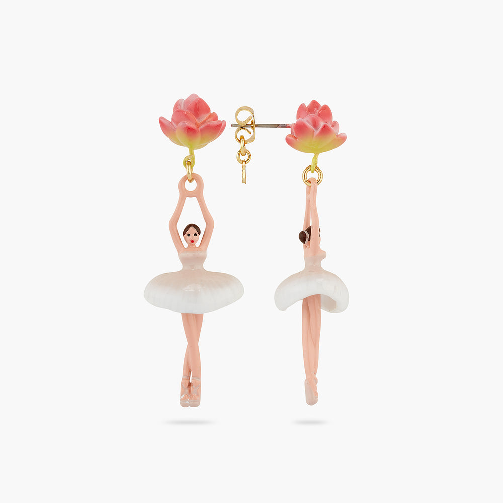 Lotus Flower Ballerina Post Earrings