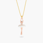 Pale Pink and White Ballerina Pendant Necklace