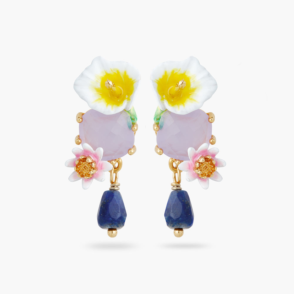 Bog Arum and Lapis Lazuli Post Earrings