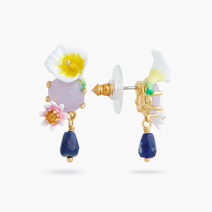 Bog Arum and Lapis Lazuli Post Earrings