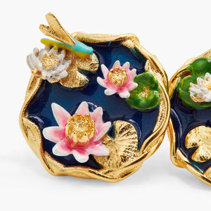 
            
                Load image into Gallery viewer, Water Lily Pond Clip-On Earrings
            
        