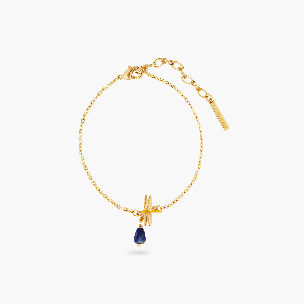 Dragonfly and Lapis Lazuli Thin Bracelet