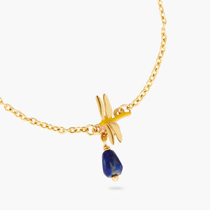 Dragonfly and Lapis Lazuli Thin Bracelet