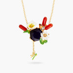 Giverny Water Garden and Blue Stone Statement Necklace