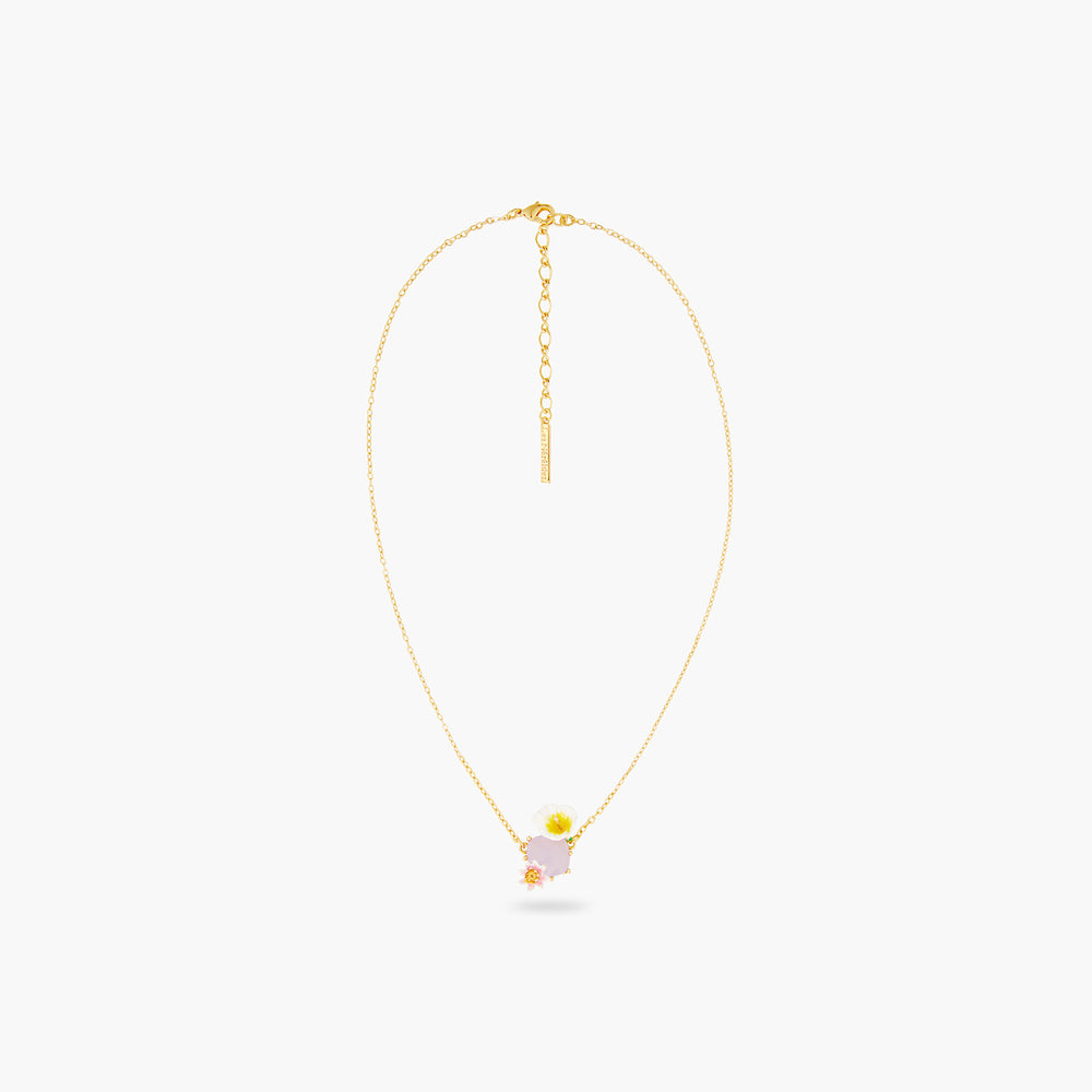 Bog Arum and Pink Stone Statement Necklace