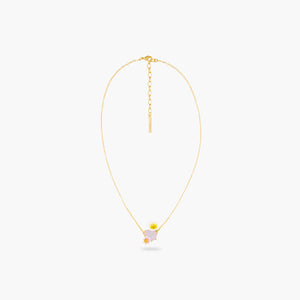 Bog Arum and Pink Stone Statement Necklace